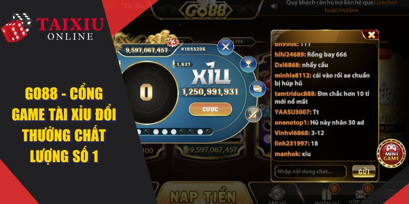 go88 cong game tai xiu online uy tin 523 GO88 - Cổng Game Tài Xỉu Đổi Thưởng Chất Lượng Số 1 Việt Nam